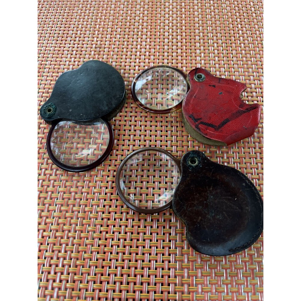 Folding Pocket Magnifying Glasses 2”Mixed Lot of 3 , vintage